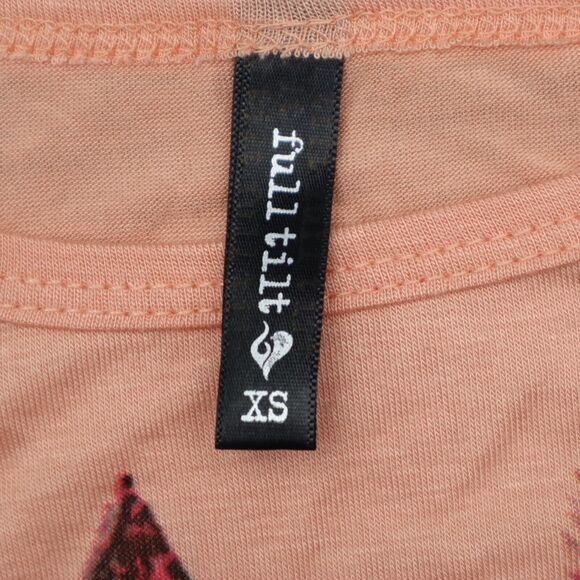 Full Tilt Shirt Womens XS Orange Round Neck Long Sleeve Arrow Design Top - Picture 3 of 16